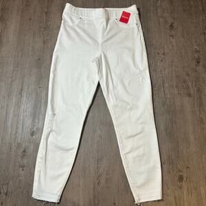 SPANX White Distressed Skinny Jeans Women’s Size XL Stretch Denim Shaping Fit